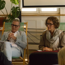 Bei der Pressekonferenz in den Räumen von Radio free FM (v.l.n.r. Ralph Seiffert, Iris Mann)